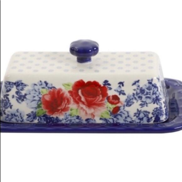 The Pioneer Woman Frontier Rose Butter Dish New - Picture 2 of 3